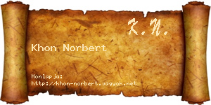 Khon Norbert névjegykártya