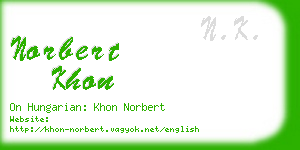 norbert khon business card